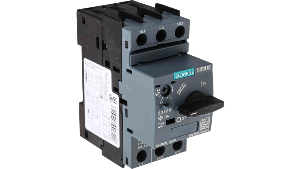3RV2011-1AA10 | Siemens 1.1A, 1.6 A 3RV2 Motor Protection Circuit