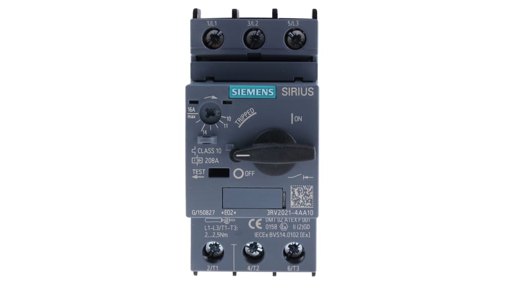 3RV2021-4AA10 | Siemens モータ保護回路ブレーカ 10A, 16 A モータ