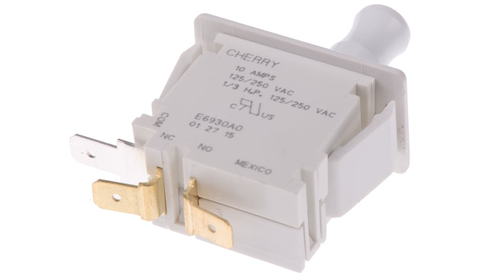 ZF ドアマイクロスイッチ, ボタン, SPDT, 10 A @ 250 V ac, E69-30A | RS
