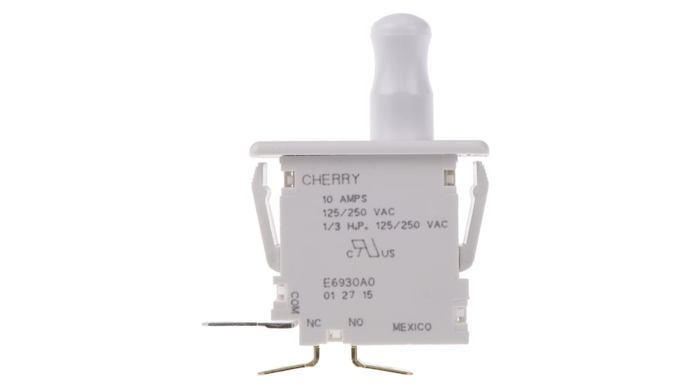 ZF ドアマイクロスイッチ, ボタン, SPDT, 10 A @ 250 V ac, E69-30A | RS
