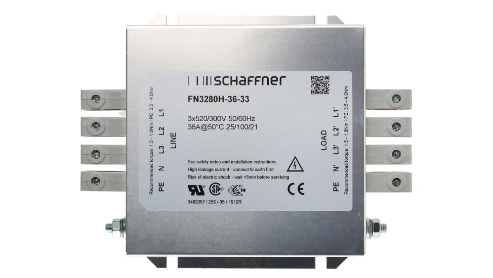 Filtro Di Linea Trifase Schaffner FN3256H-80-35 – 80A 520-300V – Usato In Ottime Condizioni