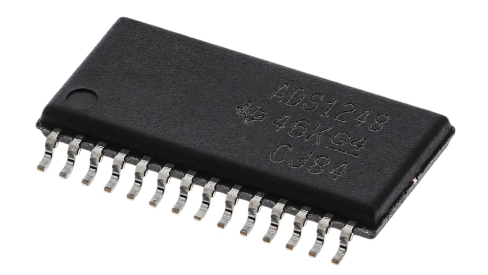 Texas Instruments ADC, 24 bit, ADC数:8, 2 ksps, ADS1248IPW 28-Pin