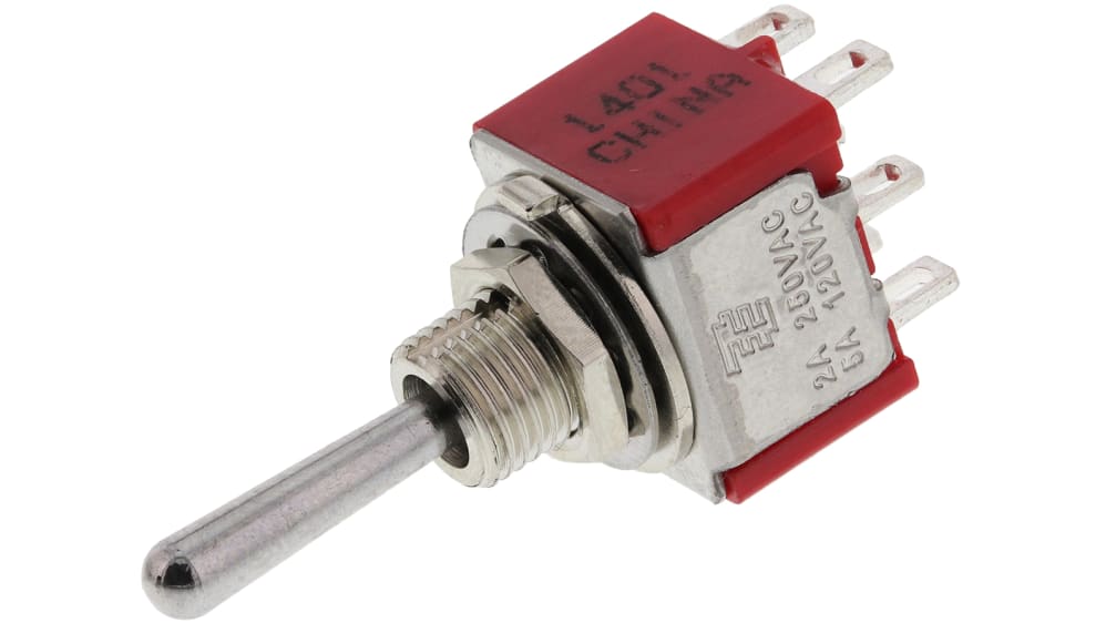 3-1825139-4 | TE Connectivity トグルスイッチ, On-On-On, DPDT, 5 A