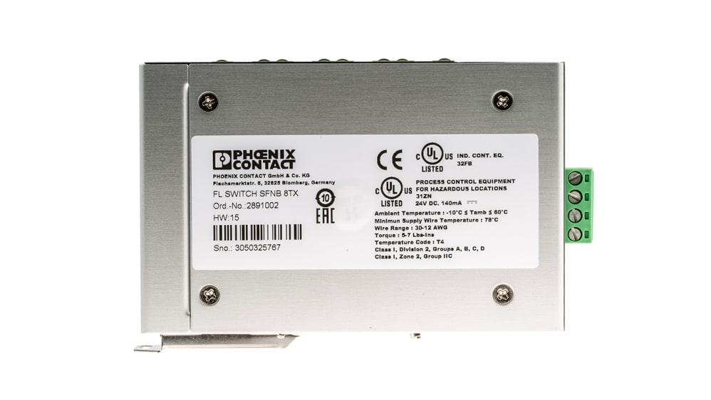2891002 | Phoenix Contact Unmanaged 8 Port Ethernet Switch | RS 2891002 | Phoenix Contact Unmanaged 8 Port Ethernet Switch | RS