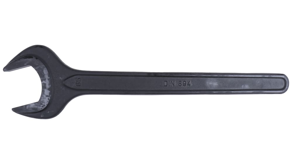 Bahco 894M-55 Single Open End Wrench - 55 Mm, Burnished Steel Alloy, 15° Jaw Angle