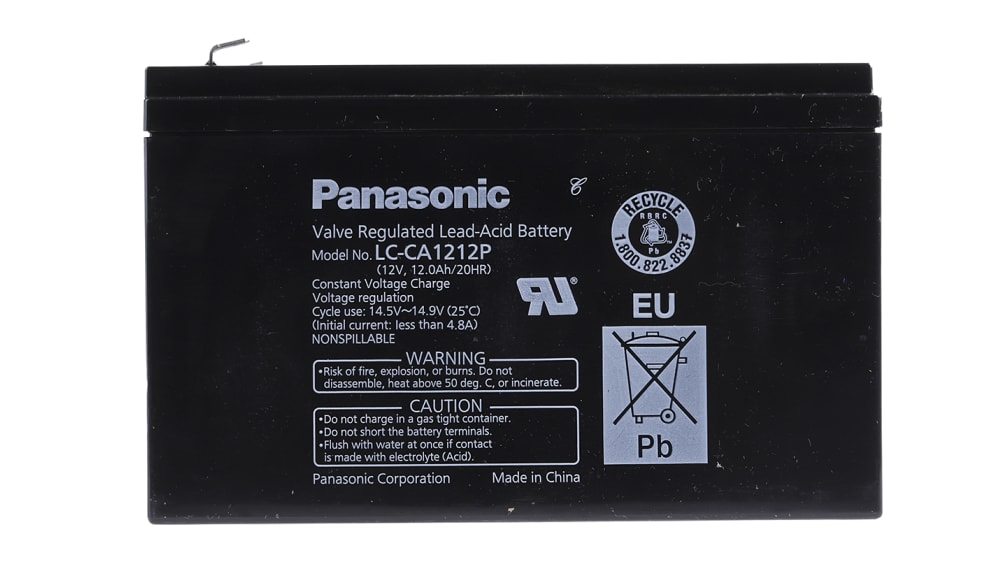 LC-CA1212P | Panasonic 12V Faston F1 Sealed Lead Acid