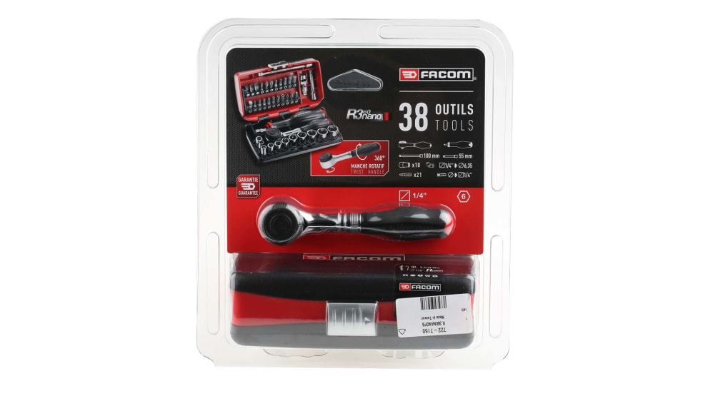 Coffret serrage vissage 1/4 - 38 outils - Facom RL.NANO1PB promoti :  Outillage à main FACOM - Promeca