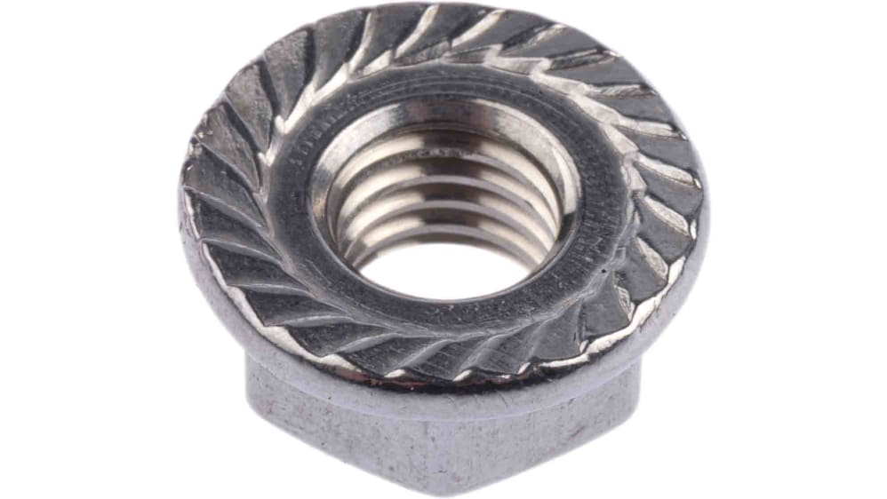 M10 Flangia Esagonale Seghettata Con Dadi Bloccaggio, 201 Acciaio Inox - Foto 4