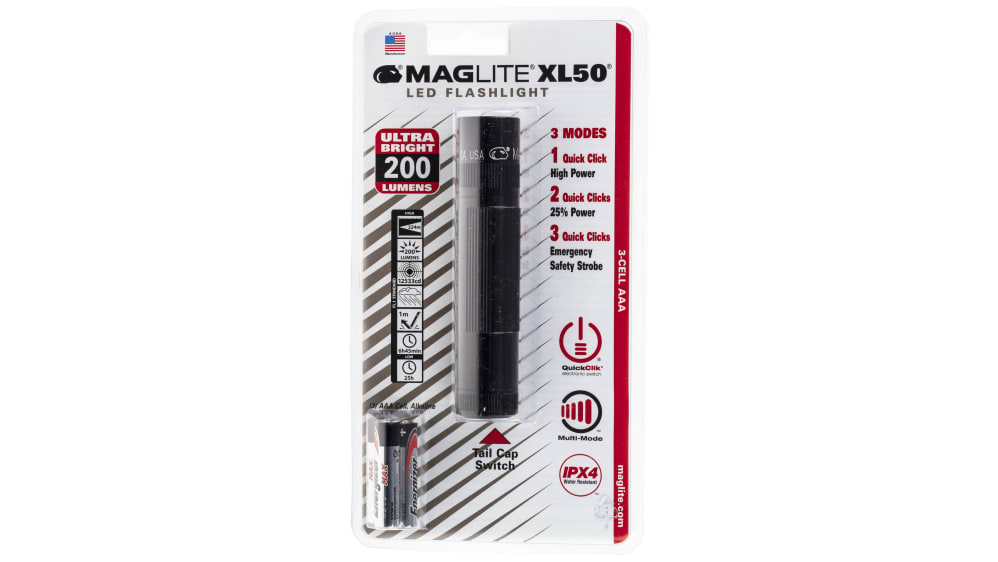 Linterna LED MAG-LITE Maglite XL50, 104 lm, 1 m de alcance