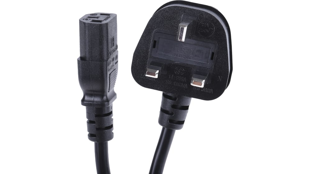 Cavo Alimentazione Kentek UK 6 Piedi – IEC C5 A Spina Inglese BS 1363 Con Fusibile