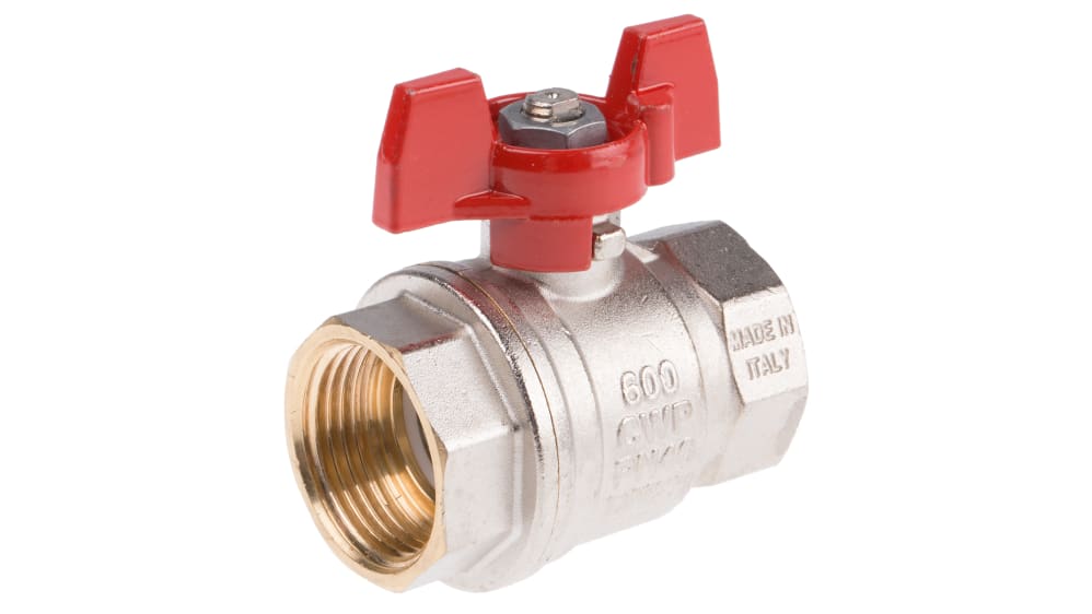 Valvola A Sfera In Ottone 1/4 Di Pollice - Filettata Femmina - Per Aria, Gas, Olio, Acqua