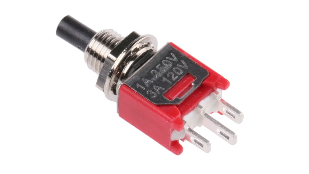 RS PRO 押しボタンスイッチ, ラッチ, SPST, 3 A @ 120 V ac, 4.95mm