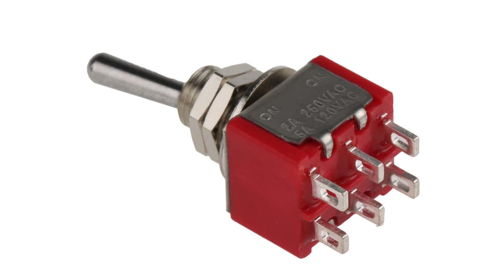 RS PRO トグルスイッチ, On-On, DPDT, 2 A @ 250 V ac, パネルマウント