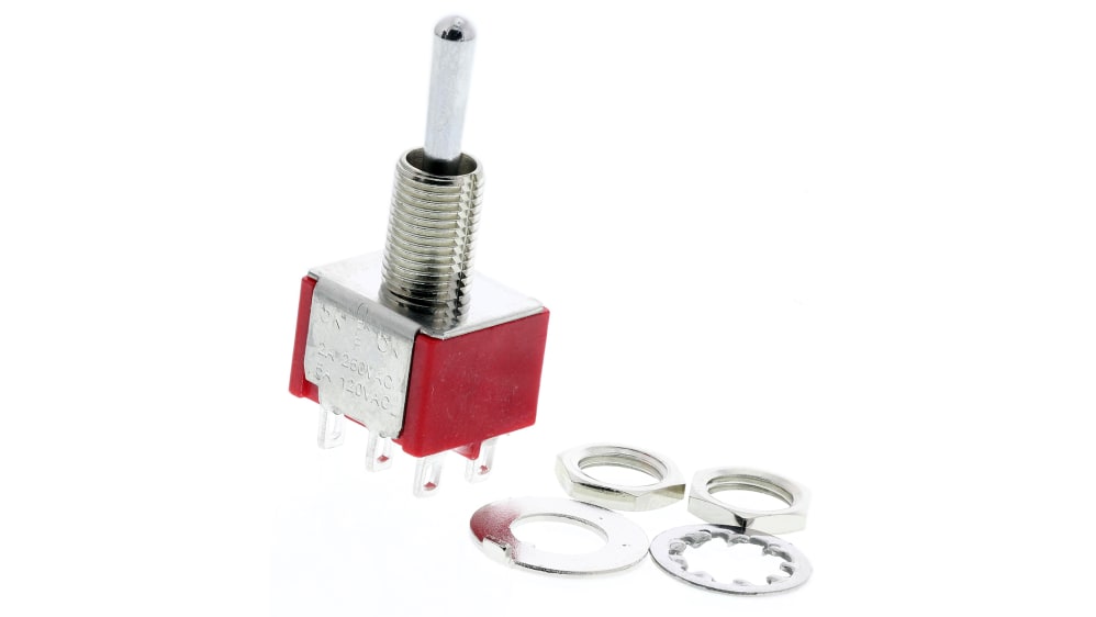 RS PRO トグルスイッチ, On-Off-On, DPDT, 5 A @ 250 V ac, パネル