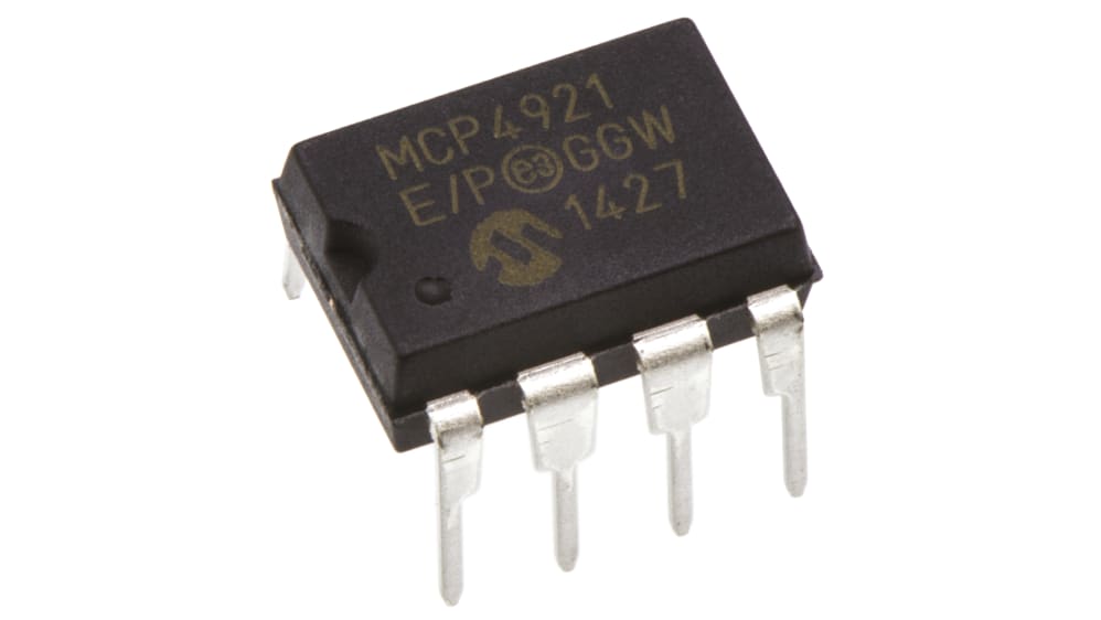 Convertidor digital a analógico MCP4921-E/P, 12 bits 1%FSR PDIP, 8 pines,  Serie (SPI/Microcable)