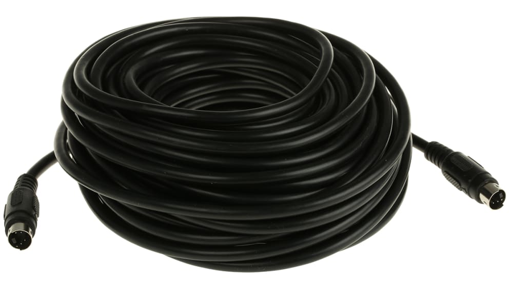 DIN-kabel, Længde: 15m, 4-benet mini-DIN/4-benet mini-DIN, Sort | RS
