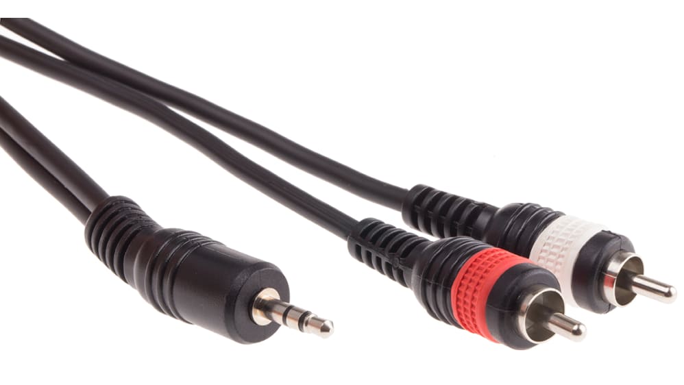 tengo hambre cuatro veces Hay una necesidad de RS PRO Male 3.5mm Stereo Jack to Male RCA x 2 Aux Cable, Black, 10m | RS