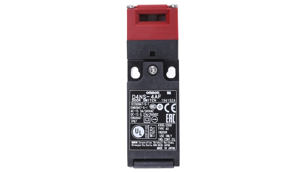 D4NS-4AF | オムロン 安全インターロックスイッチ 1 NC / 1 NO D4NS-4AF | オムロン 安全インターロックスイッチ 1 NC / 1 NO