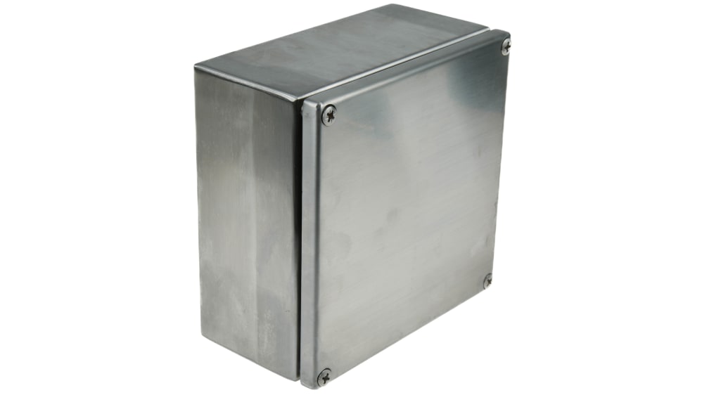 RS PRO Unpainted Stainless Steel Terminal Box, IP66, 150 x 80 x 150mm RS