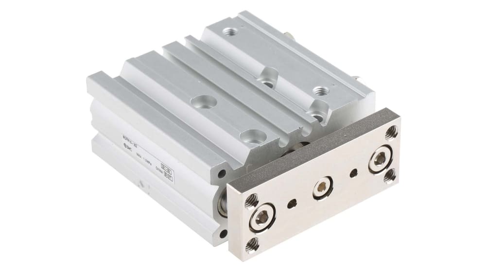 SMC ガイド付シリンダ, ストローク:30mm, ダブル, 1 MPa SMC ガイド付シリンダ, ストローク:30mm, ダブル, 1 MPa