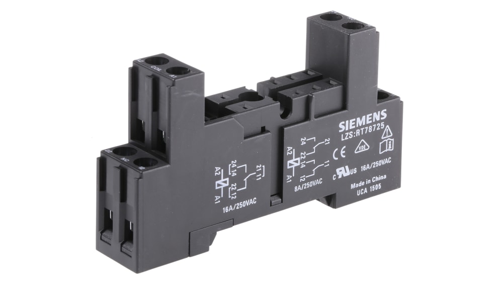 LZS:RT78725 | Siemens LZS Snap-On, DIN Rail Relay Socket | RS