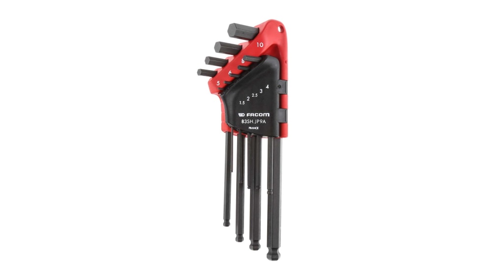 Allen Wrench Metric Fold-Up Hex Key Set 1.5 mm-6.0 mm 7 Pcs Made in US