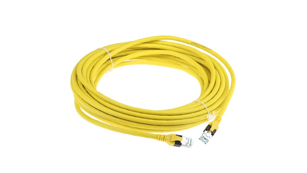 09474747119, Câble Ethernet catégorie 6 SF/UTP HARTING, Jaune, 8m PUR Avec  connecteur