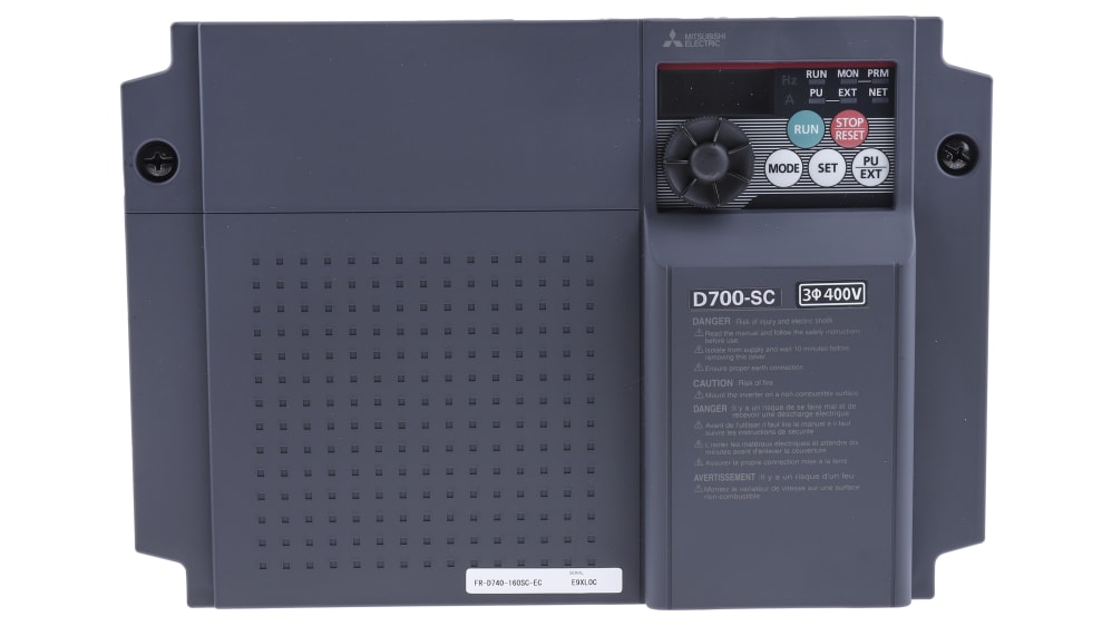 三菱電機 インバータ FR-D740, 400 V ac 7.5 kW FR-D740-160SC-EC AC 