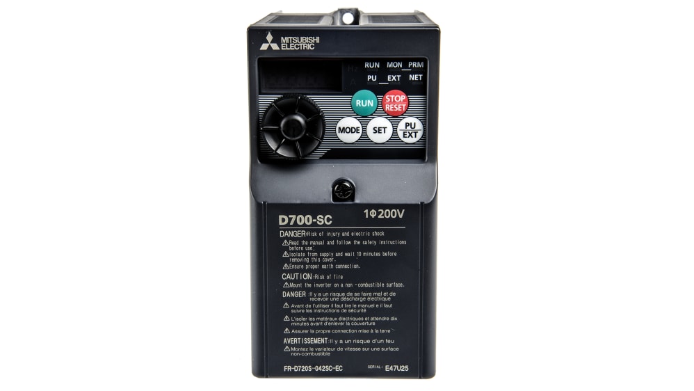 FR-D720S-042SC-EC | 三菱電機 インバータ 0.75 kW 230 V ac 1相 FR-D720S-042SC-EC | 三菱電機 インバータ 0.75 kW 230 V ac 1相