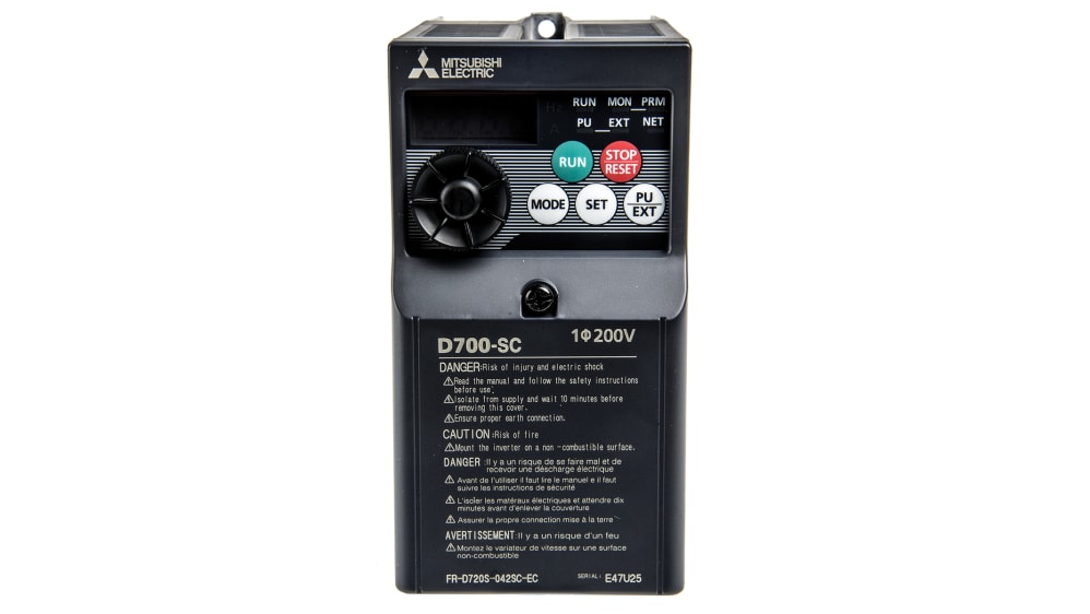 三菱電機 インバータ FR-D720S, 230 V ac 0.75 kW FR-D720S-042SC-EC