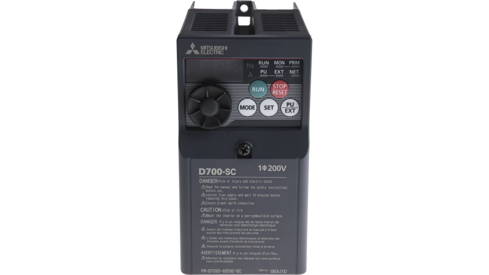 FR-D720S-025SC-EC | 三菱電機 インバータ 0.4 kW 230 V ac 1相 FR-D720S-025SC-EC | 三菱電機 インバータ 0.4 kW 230 V ac 1相