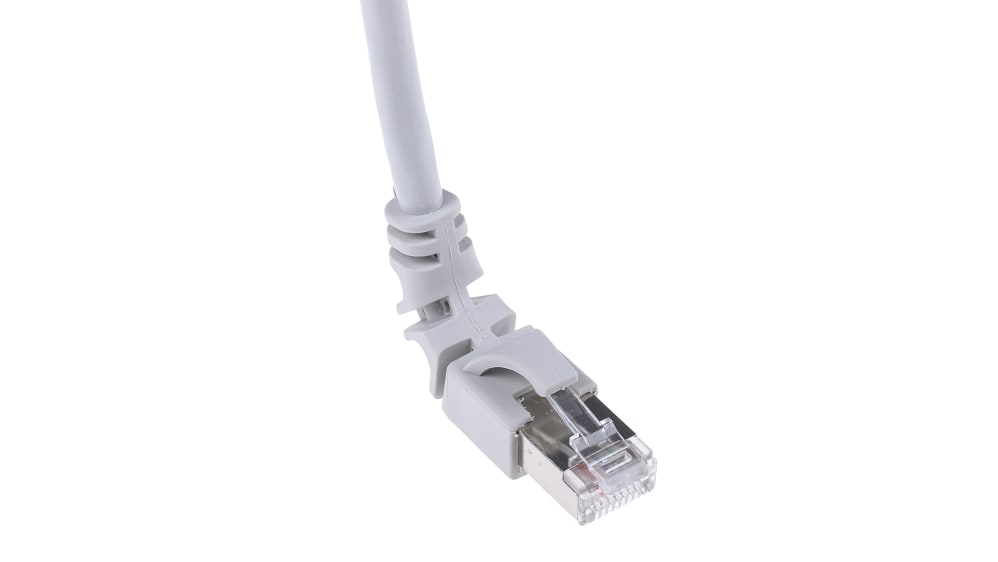 1248280100, Câble Ethernet catégorie 6 S/FTP Weidmuller, Gris, 10m LSZH  Avec connecteur coudé LSZH