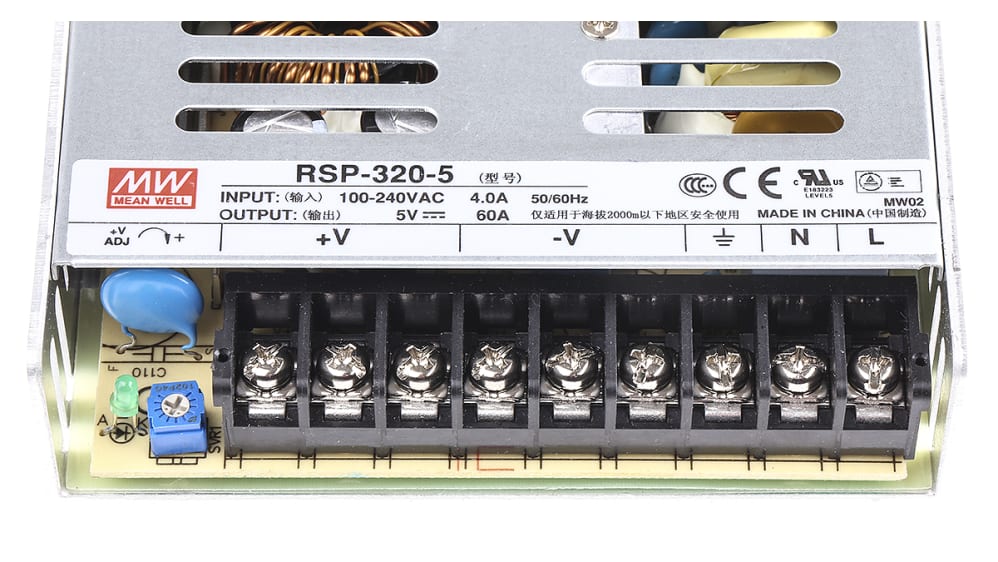 RSP-320-5RS | MEAN WELL スイッチング電源 5V dc 60A 300W | RS RSP-320-5RS | MEAN WELL スイッチング電源 5V dc 60A 300W | RS