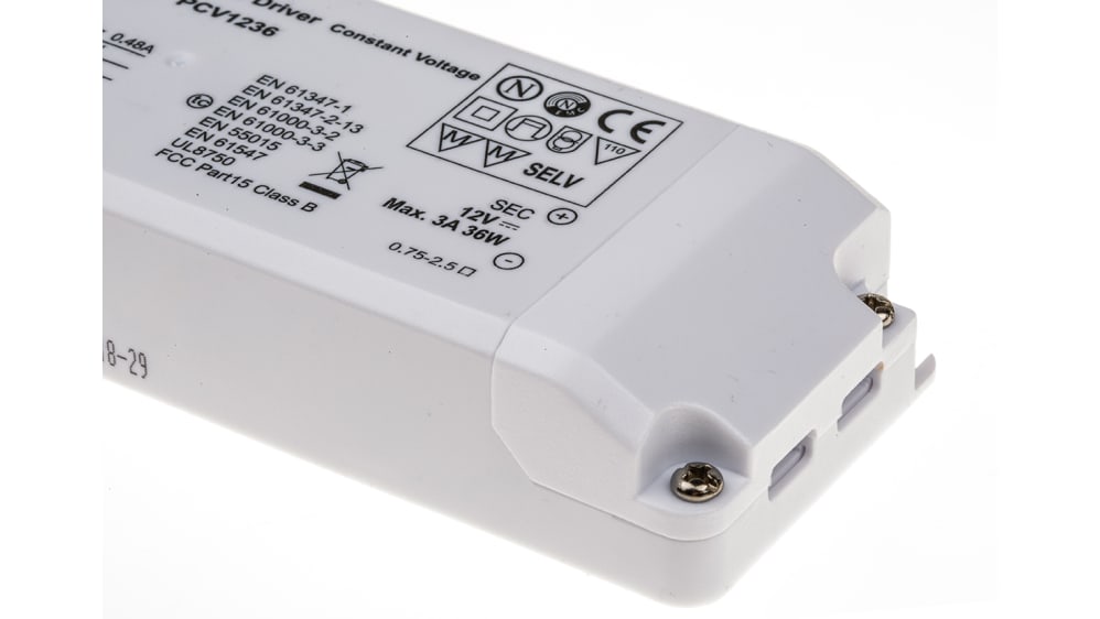 PCV1236 | PowerLED LED Driver, 12V 36W Output, 3A Output, Constant Voltage | RS