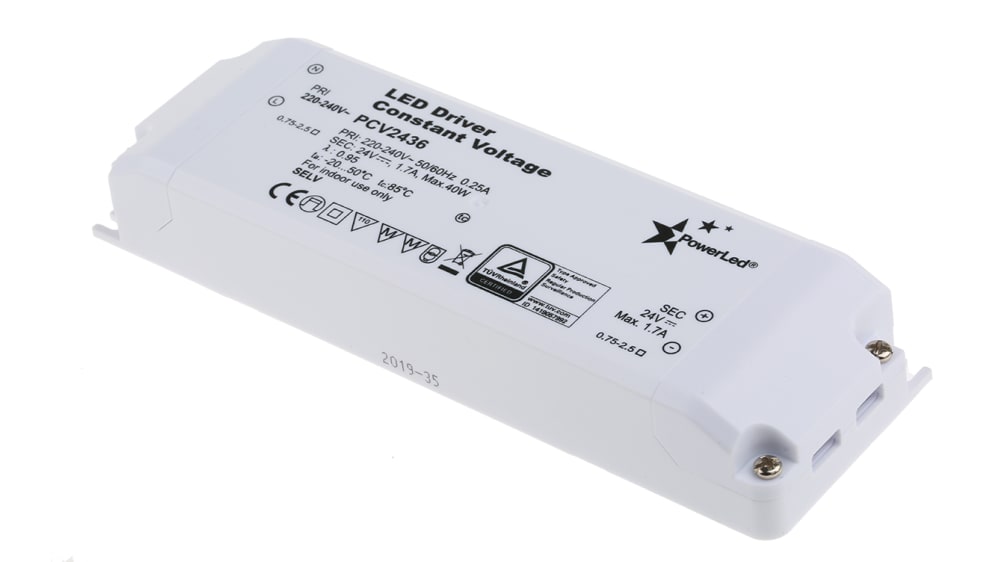 PCV2436 | PowerLED LED-Treiber 100 → 240 V ac LED-Treiber, Ausgang 24V /  1.5A Konstantspannung | RS