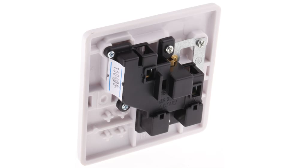 RS PRO White 1 Gang Plug Socket, 1 Pole Poles, 13A, Type G