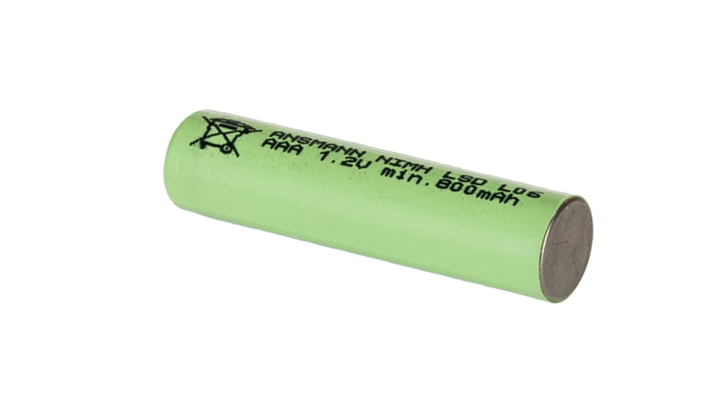 aki専用1本 Ansmann 単四型充電池, ニッケル水素電池, 公称電圧1.2V, 容量800mAh