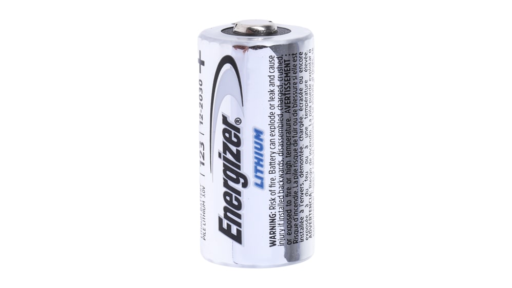 7638900052008  Pile CR123A, 3V, Energizer, Lithium Manganèse