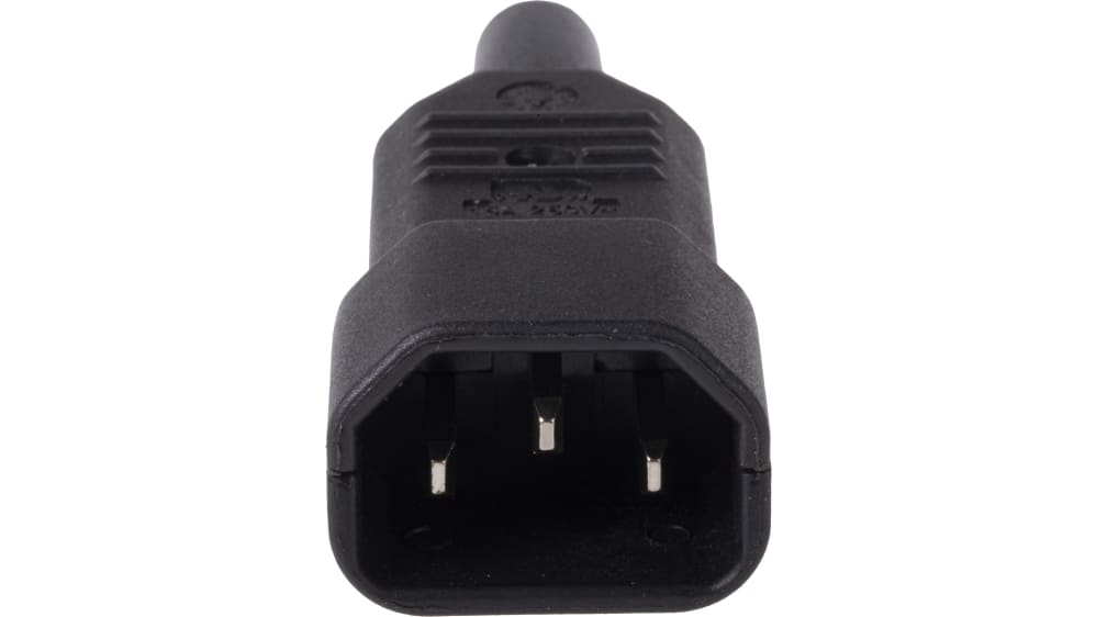 RS PRO C14 Straight Cable IEC Connector, 250V Male, 10A | RS