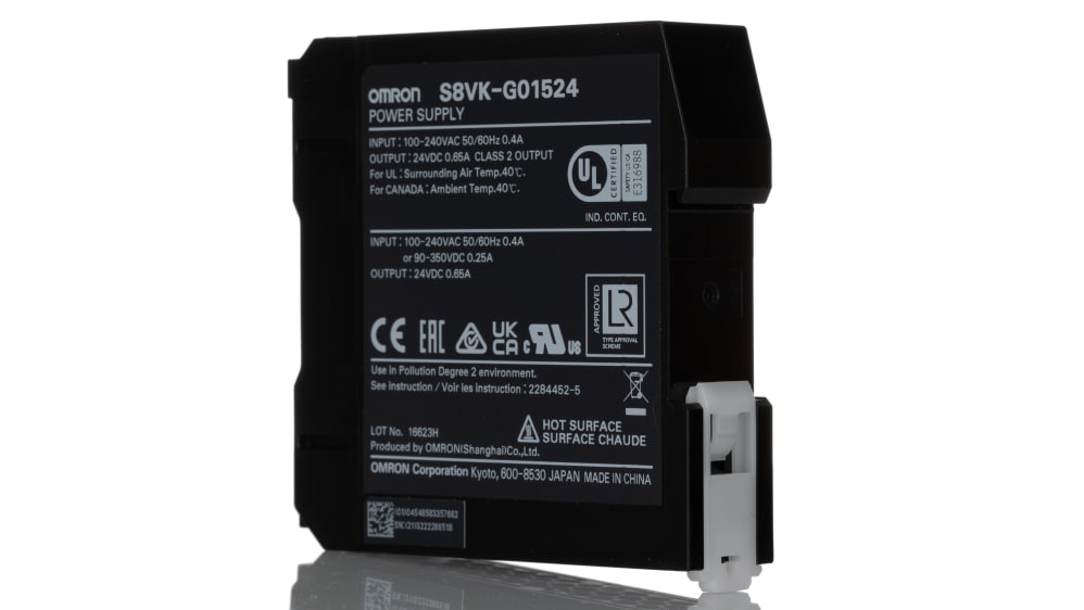 S8VK-G01524 | オムロン S8VK-G DINレール取付け用スイッチング電源