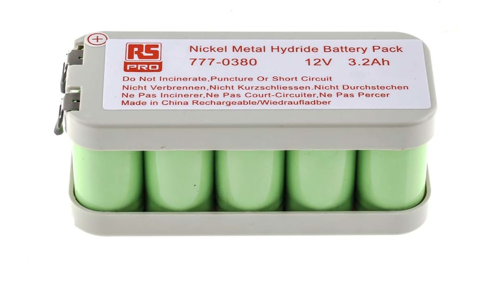 RS PRO 充電式電池パック, ニッケル水素電池, 公称電圧12V, 容量 RS PRO 充電式電池パック, ニッケル水素電池, 公称電圧12V, 容量
