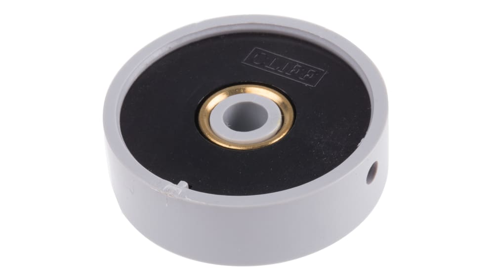 RS PRO PVC エンコーダ ノブ, 6.35mm, ねじ固定軸 直径:38.6mm, グラブ