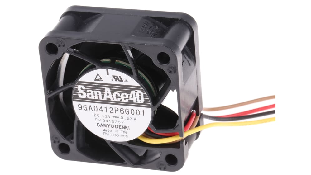山洋電気 軸流ファン 電源電圧:12 V dc, DC, 40 x 40 x 20mm 山洋電気 軸流ファン 電源電圧:12 V dc, DC, 40 x 40 x 20mm