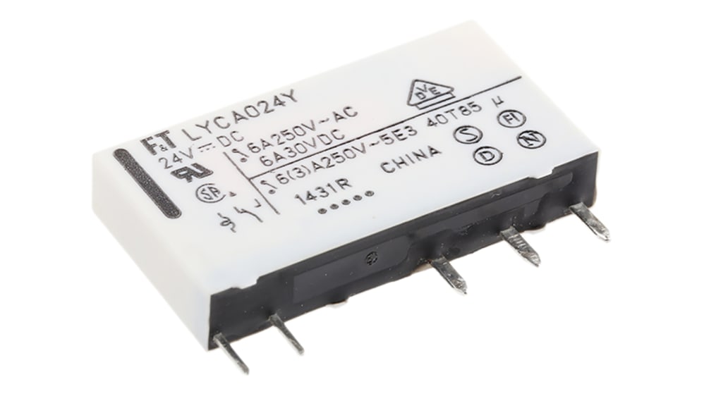 FTR-LYCA024Y | 富士通 パワーリレー, 24V dc, 1c接点, 6A, 基板実装 | RS