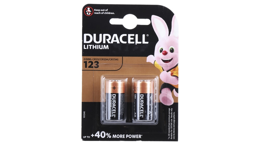 Duracell Procell CR123 lithium batteries, 10 pieces