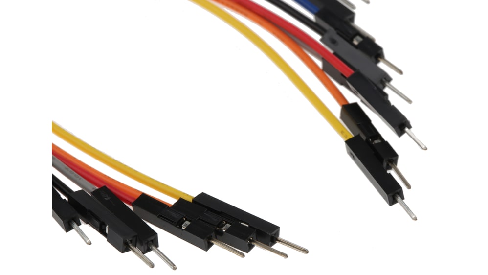 MIKROE-512, 150mm Insulated Breadboard Jumper Wire in Black, Blue, Brown,  Green, Grey, Orange, Purple, Red, White