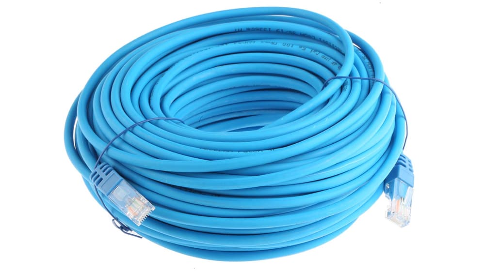 Câble Ethernet catégorie 5e UTP RS PRO, Bleu, 20m PVC Avec connecteur