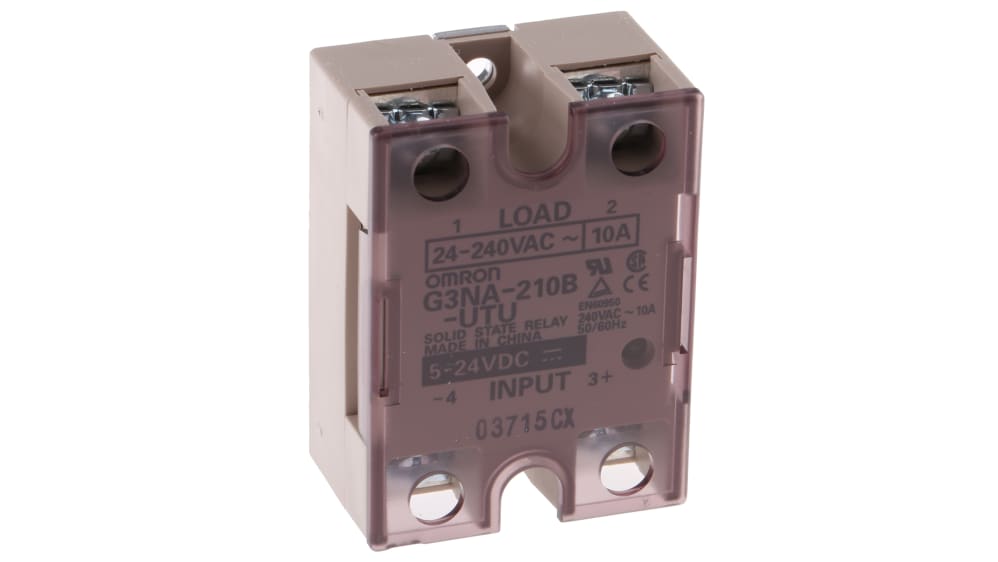 オムロン ソリッドステートリレー, 10 A, 240 V AC, DINレール オムロン ソリッドステートリレー, 10 A, 240 V AC, DINレール