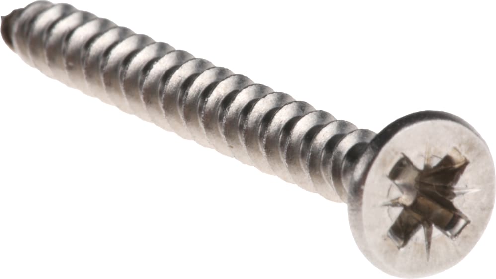 RS PRO Pozidriv Countersunk Stainless Steel Wood Screw A2 304
