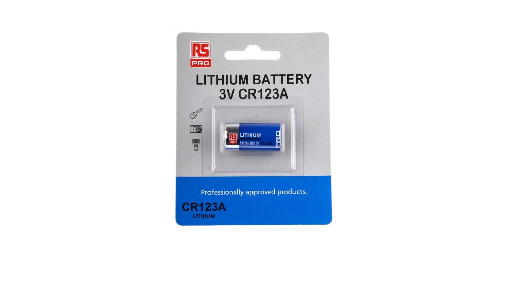 RS PRO Lithium Manganese Dioxide 3V, CR123A Camera Batteries